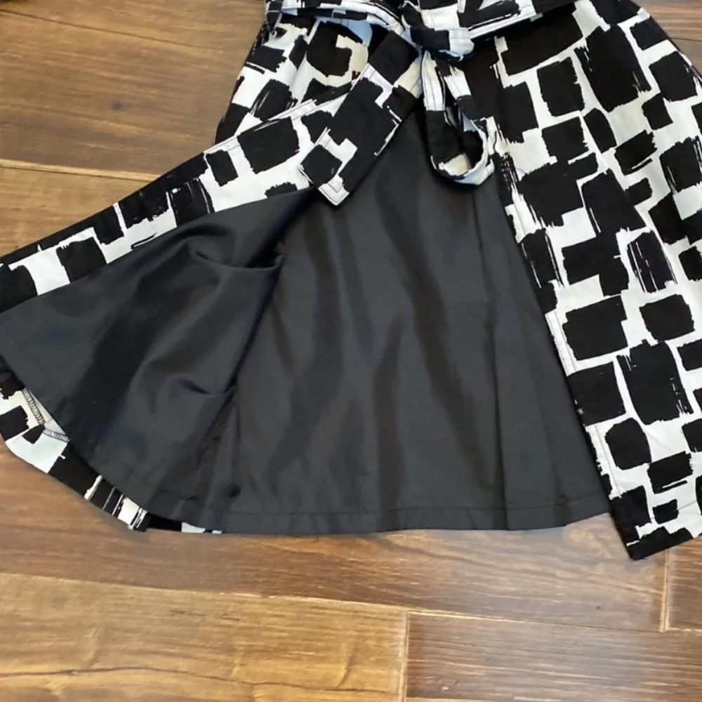 Grass Collection black and white trench coat nwt size large - Picture 5 of 7